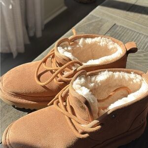 Tan Suede Boots with Plush Lining